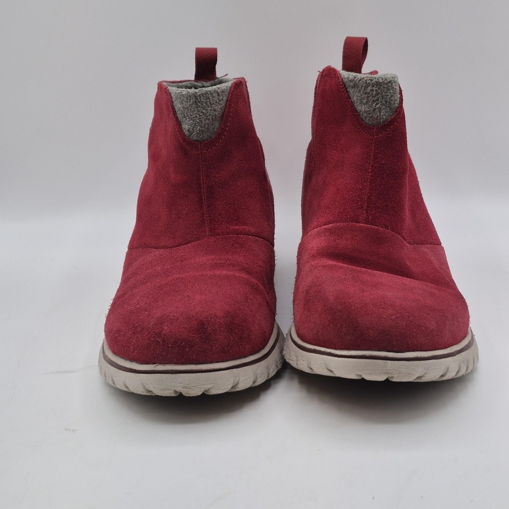 Sorel‎ Boots Womens Size 11 Red Suede Ankle Slip On Fleece Lined Warm NL2746-611 - Picture 6 of 11